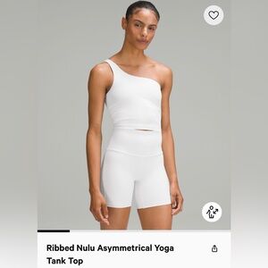 Lululemon Asymmetrical White Ribbed Nulu Yoga Tank Size 6
